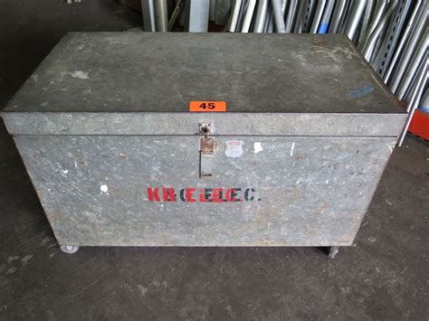 long metal storage box|large metal container with lid.